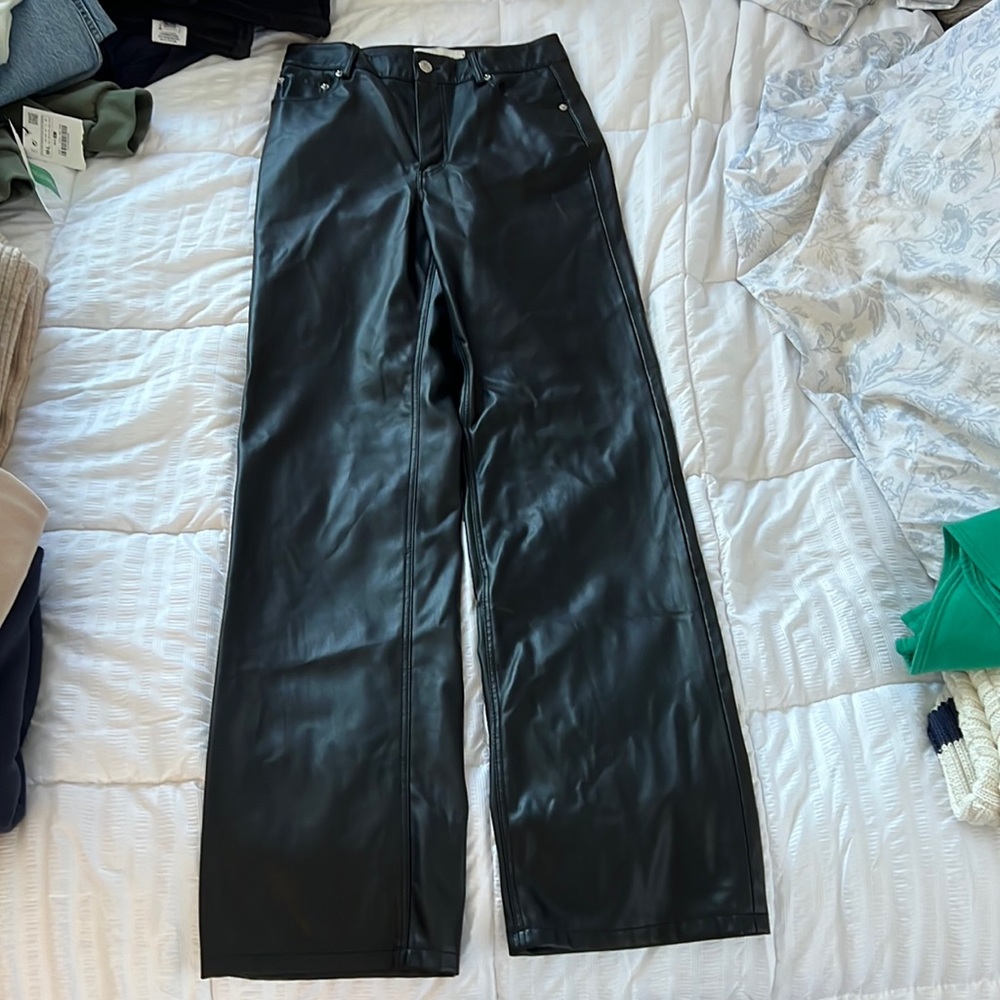 black leather pants